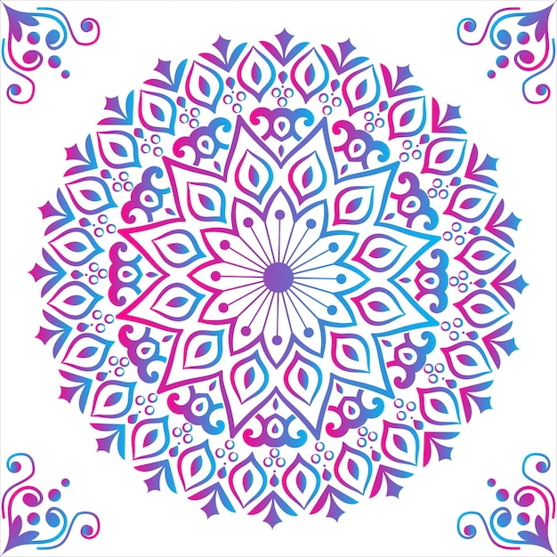 Hermoso diseño de mandala decorativo floral.