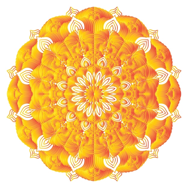 El hermoso diseño del Mandala dorado.