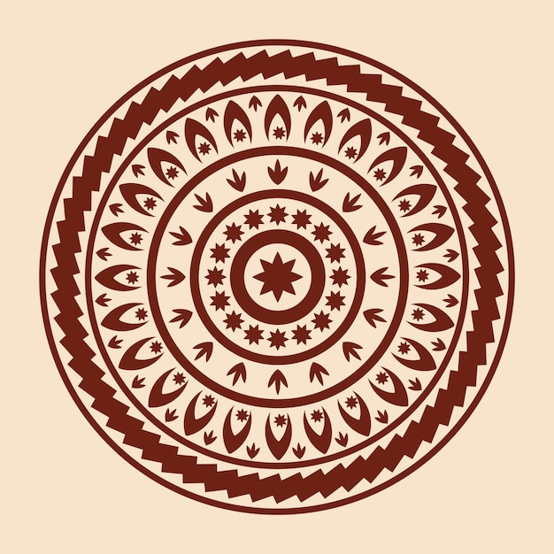 Hermoso diseño de mandala floral ornamental redondo ornamento
