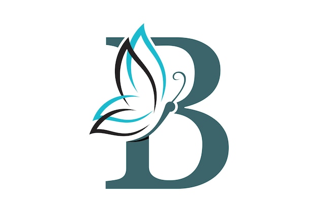 hermoso diseño de mariposa con una combinación de la letra b
