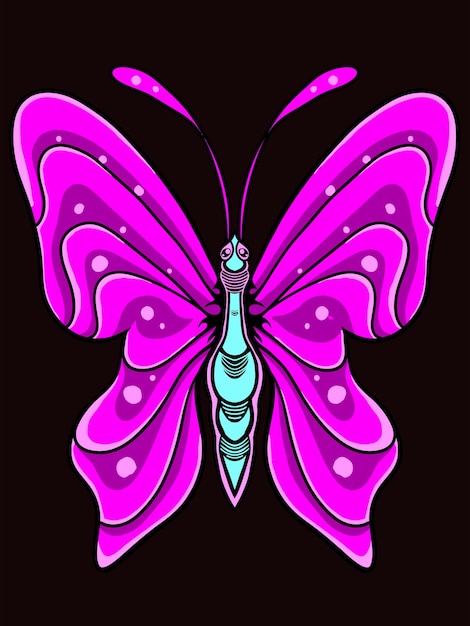 hermoso diseño de mariposa vectorial con colores que se pueden editar como se desee