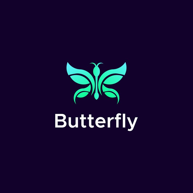 hermoso diseño moderno de logotipo de mariposa