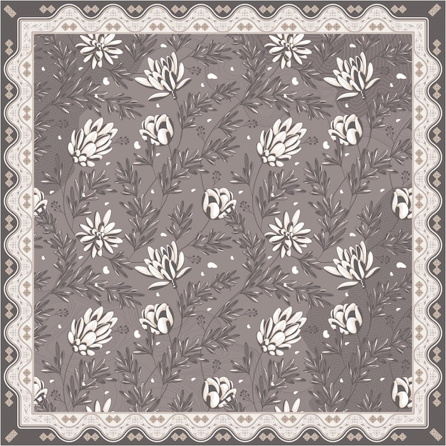 Vector hermoso diseño de pañuelo floral 5