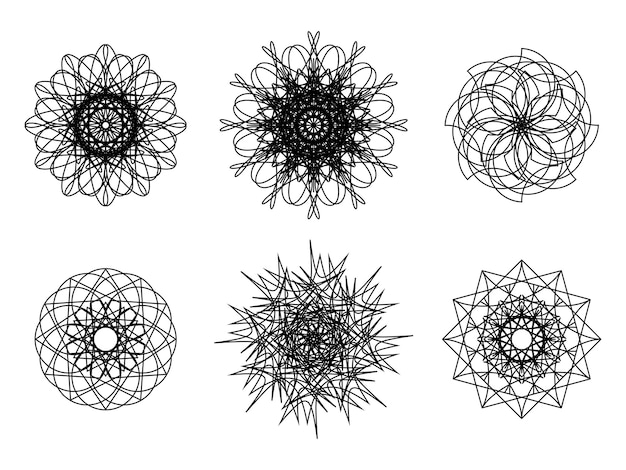 Hermoso diseño de patrón en forma redonda decoración línea complicada flor mandala