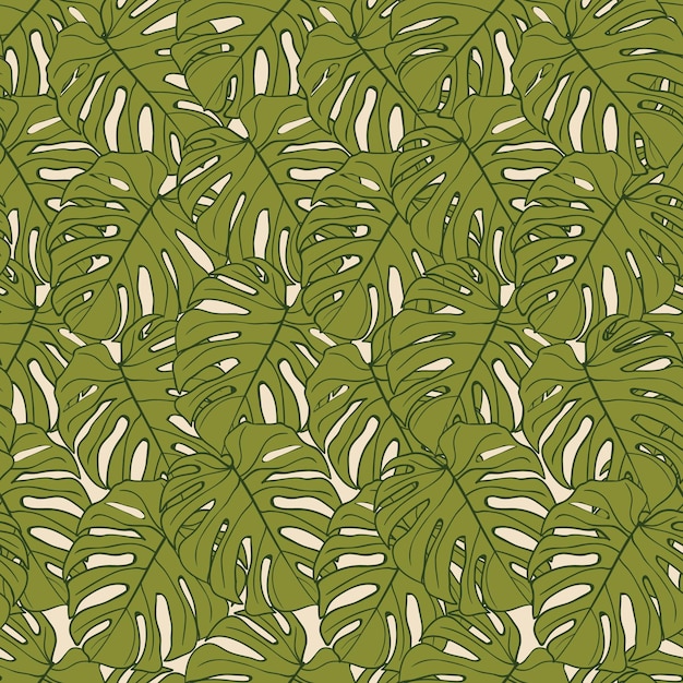 Hermoso diseño de patrones sin fisuras de rama de hojas tropicales. hojas tropicales