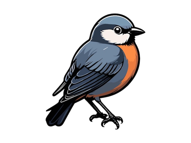 Vector hermoso diseño plano de pájaro vectorial