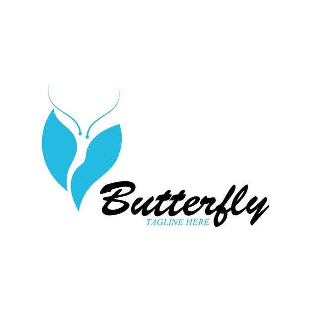 hermoso diseño de plantilla de ilustración de icono vectorial de mariposa