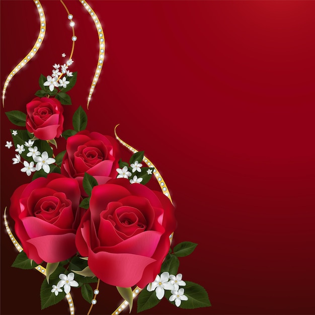 Vector hermoso diseño de plantilla de tarjeta de invitación de boda con flores y hojas