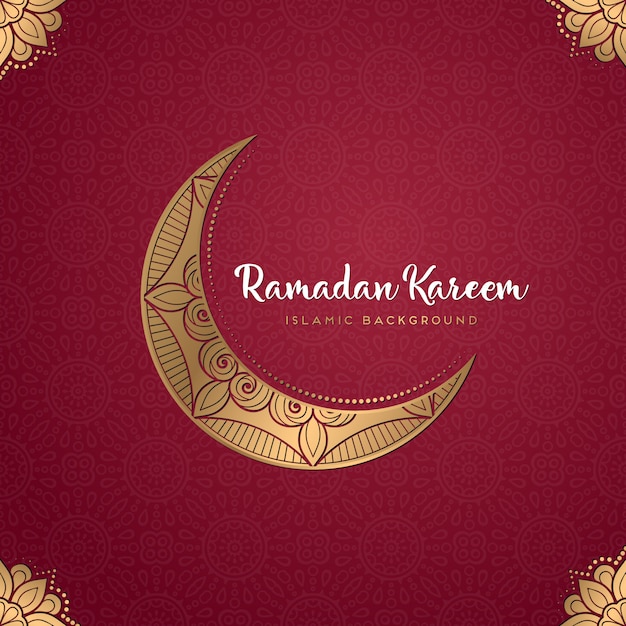 Hermoso diseño ramadan kareem con mandala