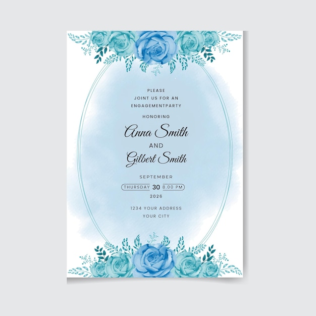 Vector hermoso diseño de tarjeta de invitación de boda floral floreciente y elegante vector premium