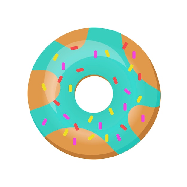 Hermoso donut Donut con glaseado verde