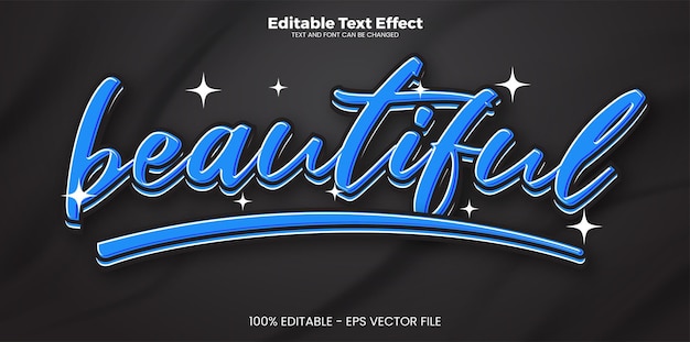 Vector hermoso efecto de texto editable en estilo de tendencia moderna