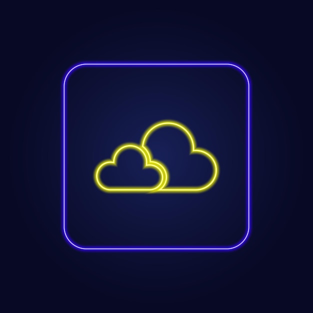 Hermoso y elegante icono de nube de neón colorido ilustración vectorial