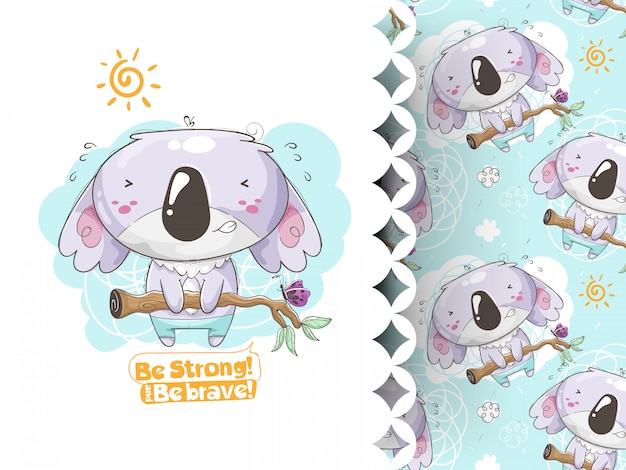 Hermoso estampado infantil lindo con koala