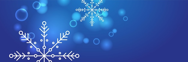 Vector hermoso estandarte de navidad azul con espacio de texto y elemento de nieve de copo de nieve invernal