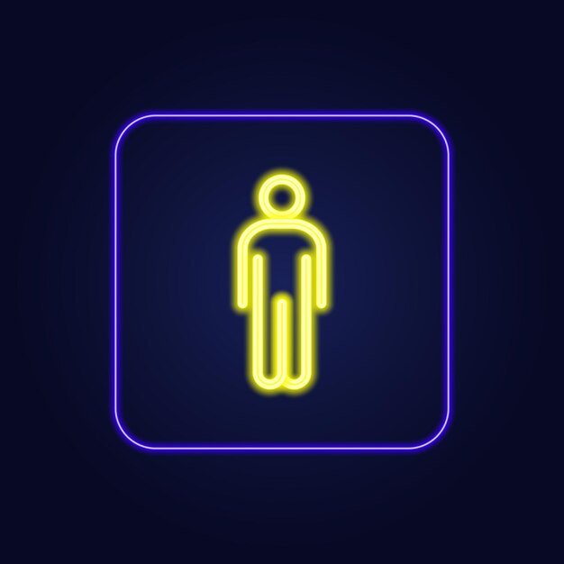 Hermoso estilo colorido neón hombre icono Vector ilustración