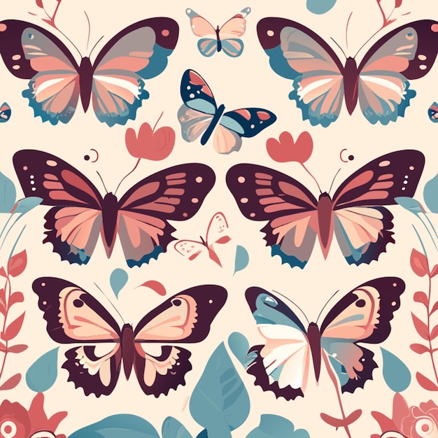 hermoso estilo vintage acuarela fondo mariposas ilustración vectorial