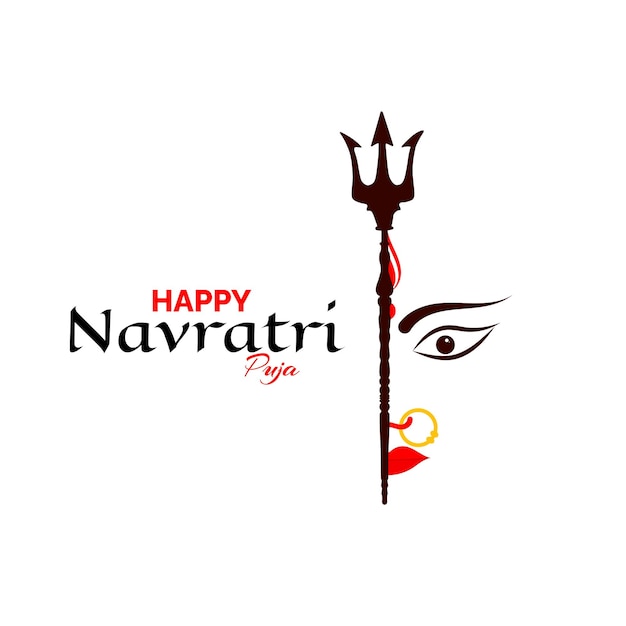 Hermoso feliz navratri y Durga Puja festival indio fondo decorativo post vector