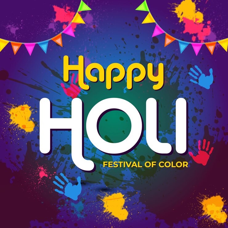 Hermoso festival indio de colores happy holi concepto con fondo colorido