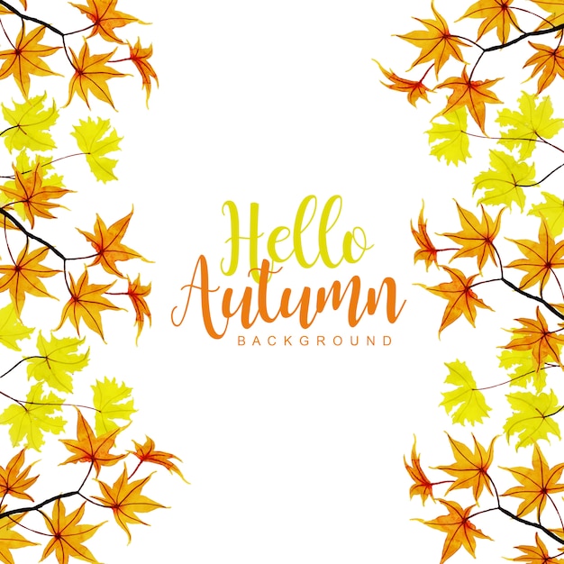 Vector hermoso fondo de acuarela de otoño