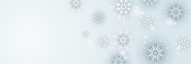 Hermoso fondo de banner de copo de nieve de navidad con espacio de texto