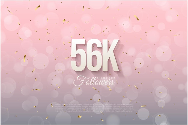 Hermoso fondo y con brillo dorado para celebración de 56k seguidores.