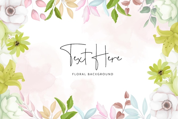 hermoso fondo de corona floral dibujado a mano