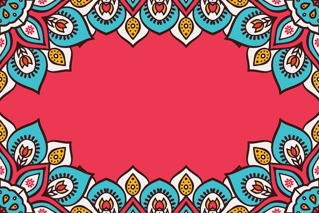 hermoso fondo decorado con un colorido marco mandala