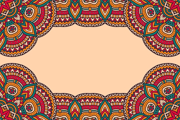 hermoso fondo decorado con un colorido marco mandala