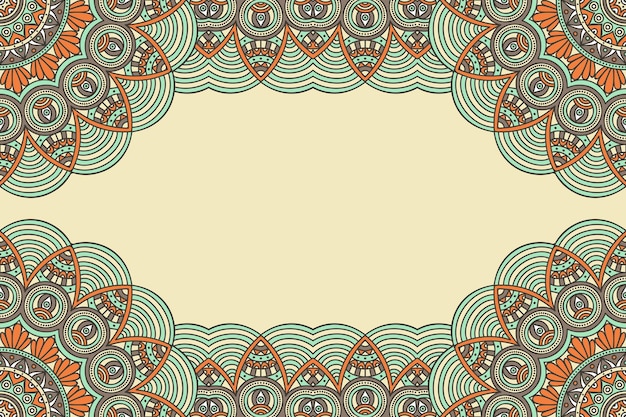 hermoso fondo decorado con un colorido marco mandala