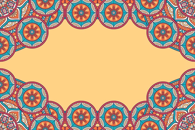 hermoso fondo decorado con un colorido marco mandala