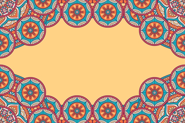 hermoso fondo decorado con un colorido marco mandala