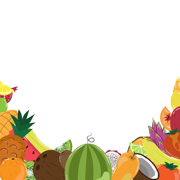 Un hermoso fondo con diferentes frutas