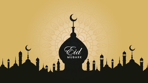 Hermoso fondo de eid mubarak con diseño de gráficos vectoriales de patrón árabe