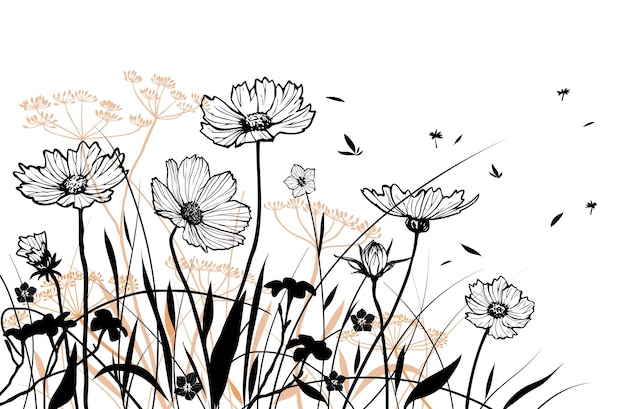 Hermoso fondo de elemento floral para la ilustración de vector de diseño