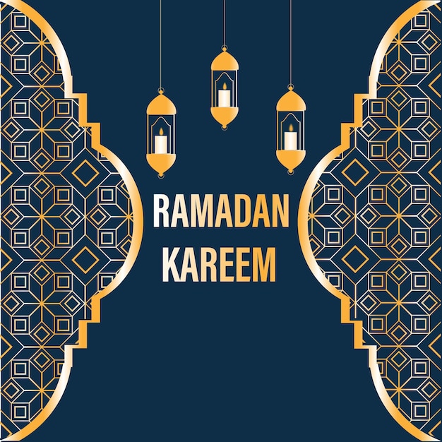 Hermoso fondo del festival islámico con el vector premium de fondo de Ramadán Kareem