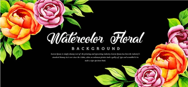 Hermoso fondo floral acuarela