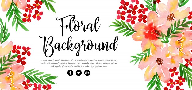 Vector hermoso fondo floral acuarela