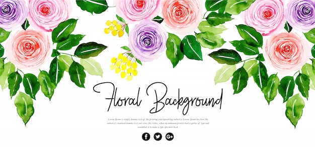 Vector hermoso fondo floral acuarela