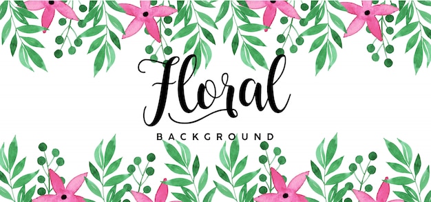 Vector hermoso fondo floral acuarela