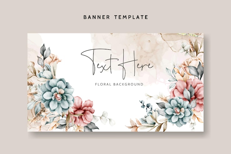 Vector hermoso fondo floral con flores y hojas de acuarela vintage