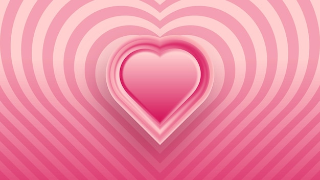 hermoso fondo de forma de amor vectorial realista con líneas