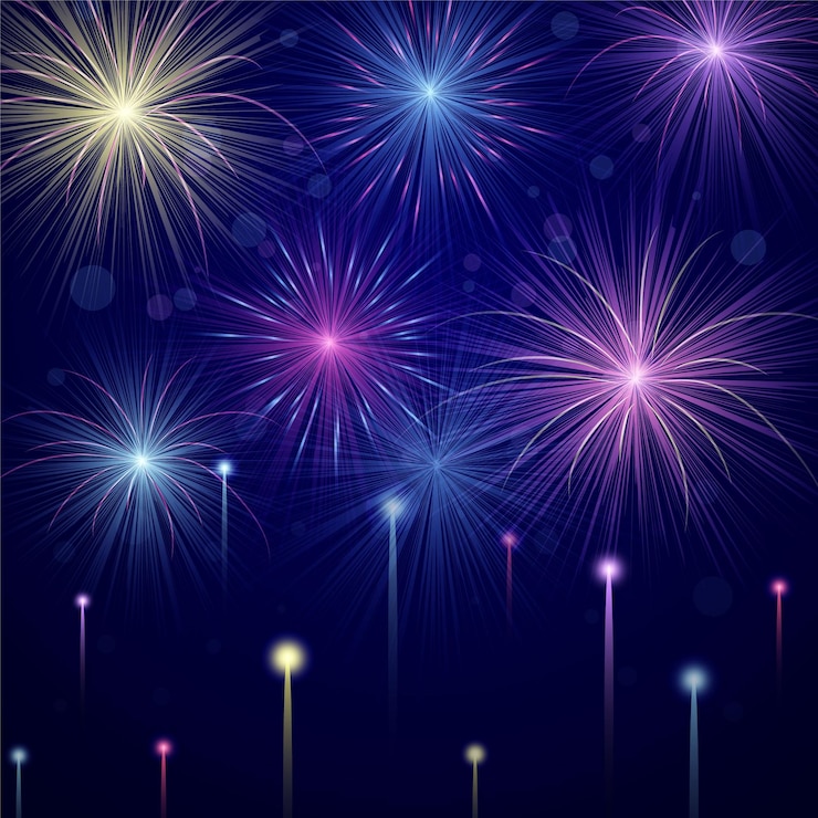 Vector hermoso fondo de fuegos artificiales