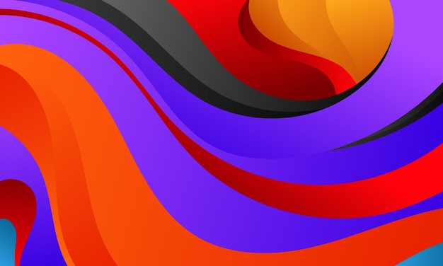 hermoso fondo de ilustraciones de arte abstracto de ondas dinámicas coloridas