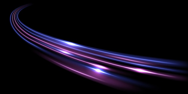 Hermoso fondo de línea de velocidad de la luz en la ilustración de vector de diseño abstracto de fondo negro