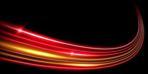 Hermoso fondo de línea de velocidad de la luz en la ilustración de vector de diseño abstracto de fondo negro
