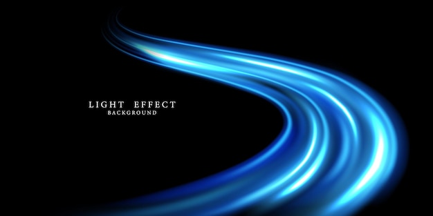 Hermoso fondo de línea de velocidad de la luz en la ilustración de vector de diseño abstracto de fondo negro