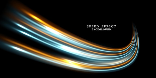 Hermoso fondo de línea de velocidad de la luz en la ilustración de vector de diseño abstracto de fondo negro