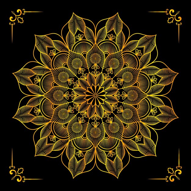 Hermoso fondo de mandala creativo Vector Premium