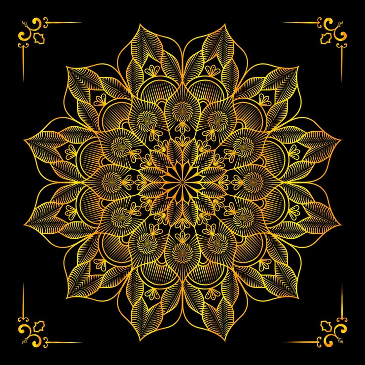 Hermoso fondo de mandala creativo Vector Premium